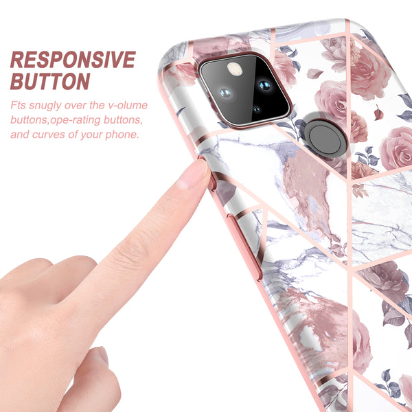 SURITCH Compatible with Pixel 4a 5G Case Marble 6.2 inch