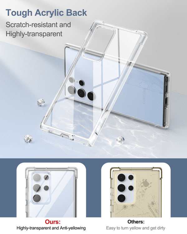 SURITCH Compatible with Galaxy S22 Ultra 5G Clear Case